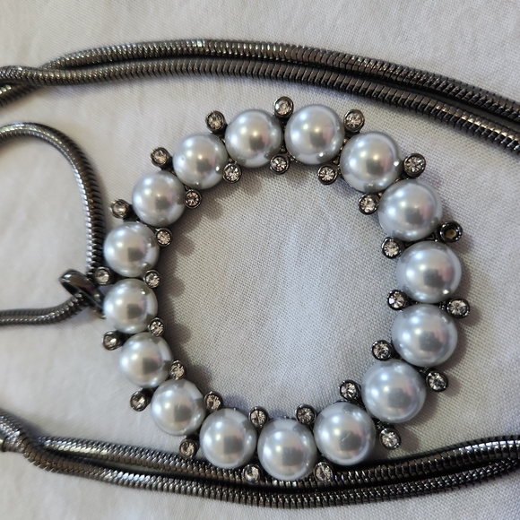 ALFANI Black and Pearl Quad Long Circle Pendant Necklace - Picture 3 of 5